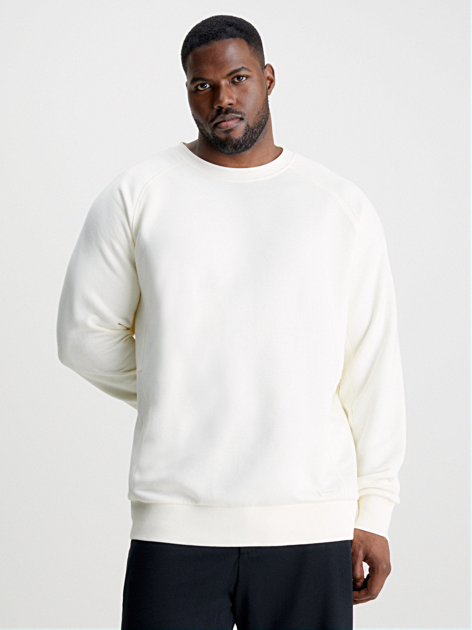 Egret Plus Size Relaxed Fleece Sweatshirt undefined men Calvin Klein