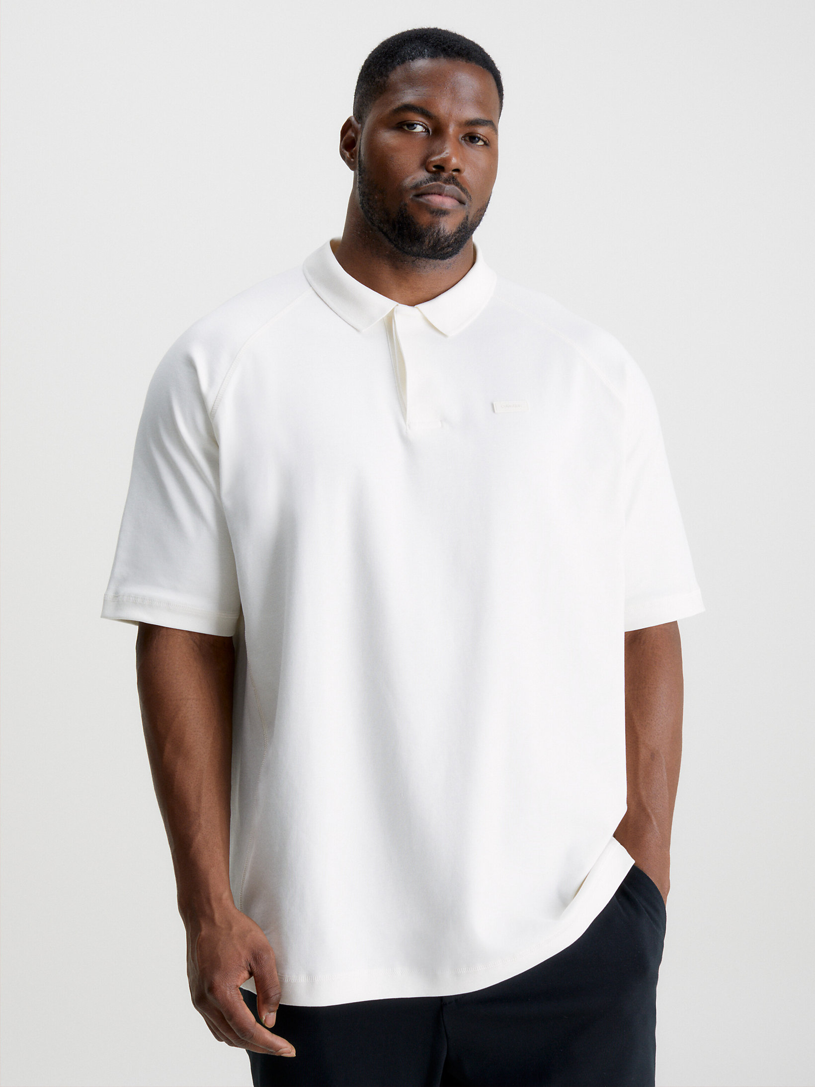 Egret Plus Size Polo Shirt undefined men Calvin Klein
