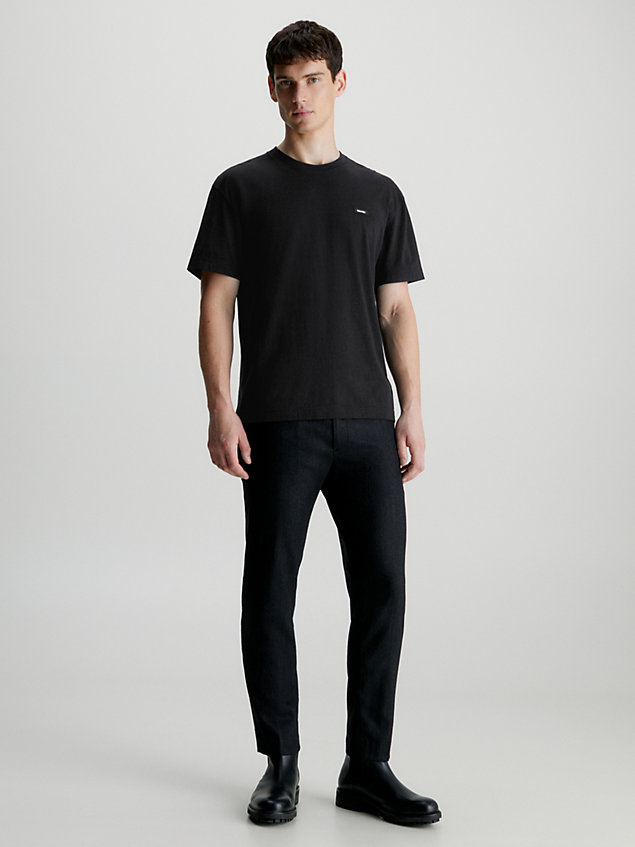 black t-shirt bawełniany dla mężczyźni - calvin klein