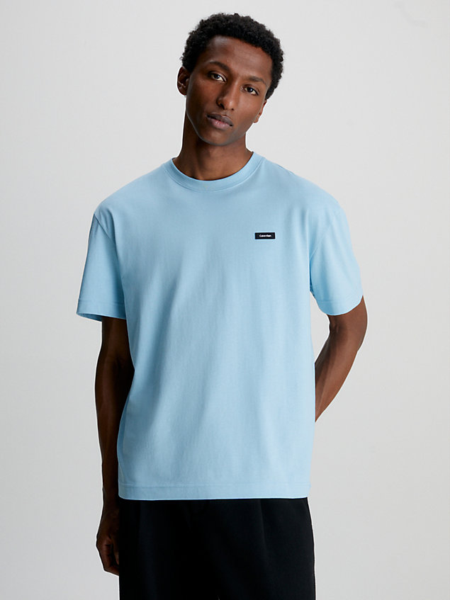 blue t-shirt bawełniany dla mężczyźni - calvin klein