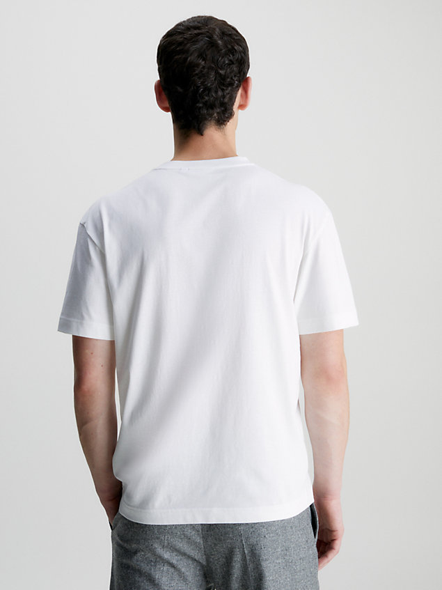 white baumwoll-t-shirt für herren - calvin klein