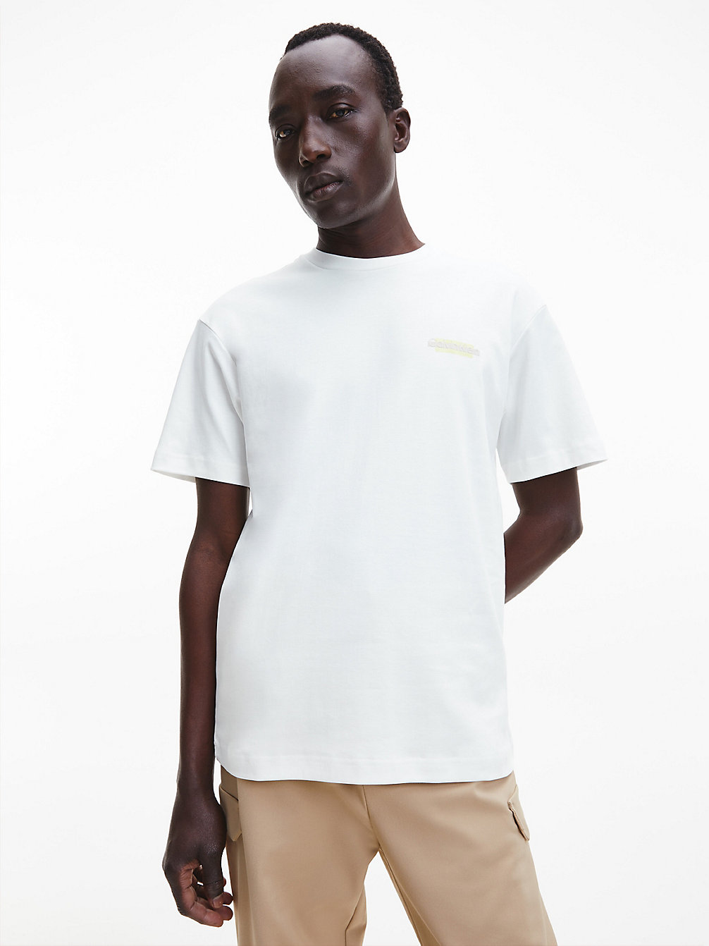 ECRU Organic Cotton Photo Print T-Shirt undefined men Calvin Klein