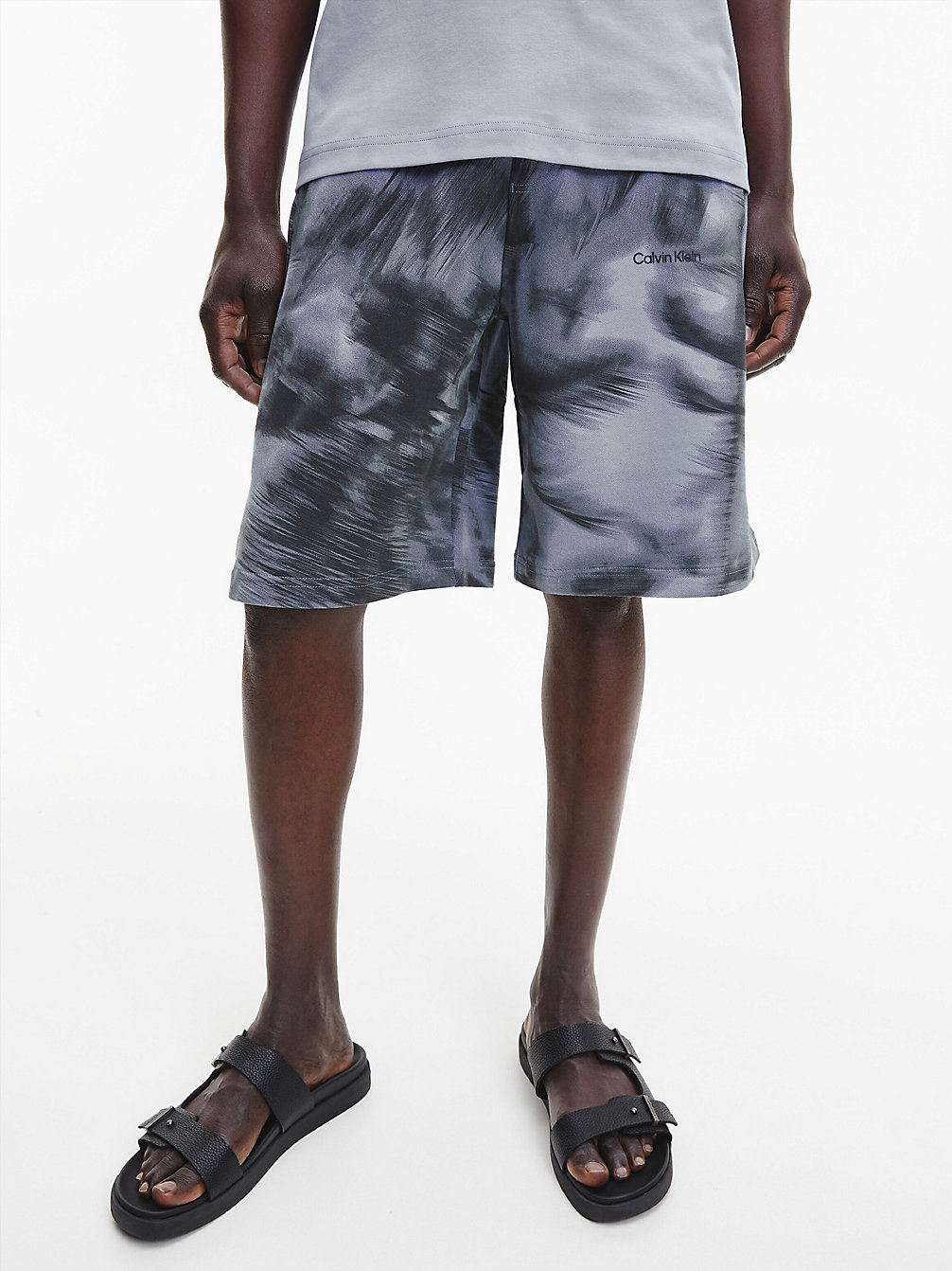 PURPLE IMPRESSION / BLACK Organic Cotton Printed Jogger Shorts undefined men Calvin Klein