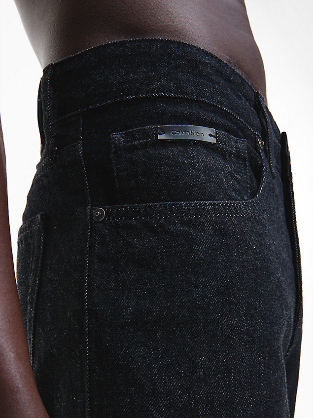 black relaxed straight jeans for men calvin klein