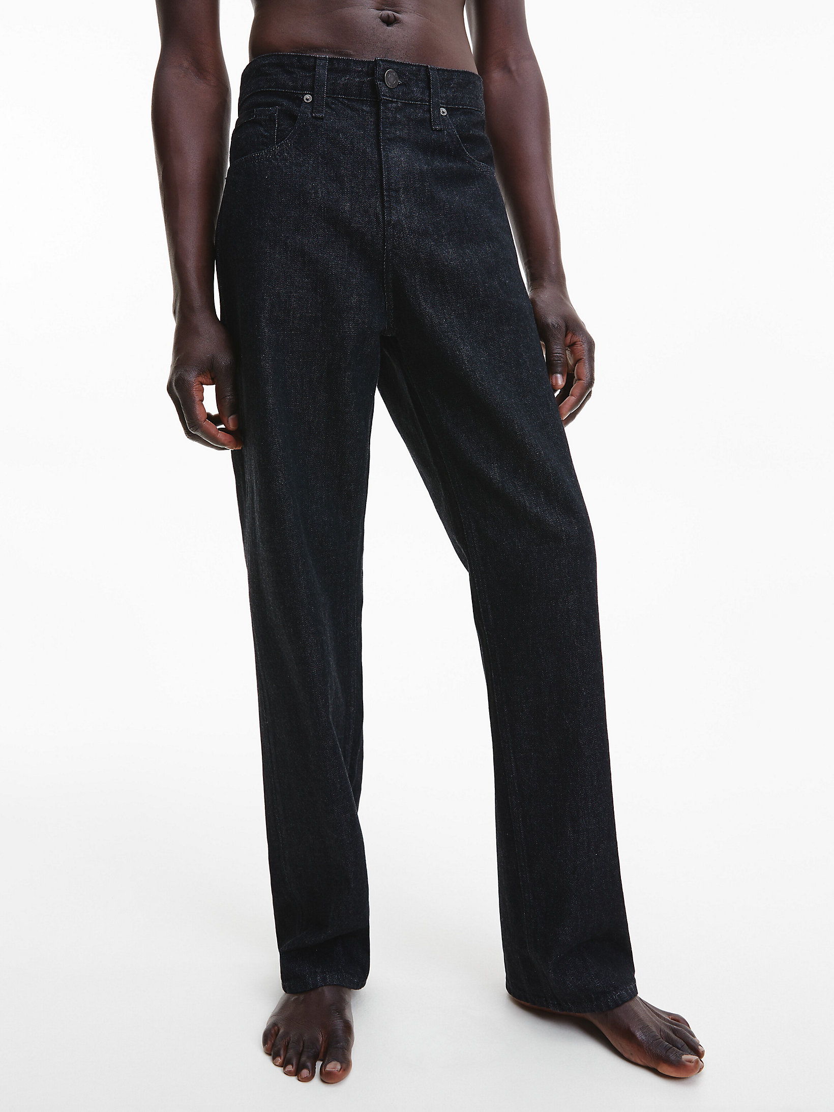 Denim Dark Relaxed Straight Jeans undefined men Calvin Klein