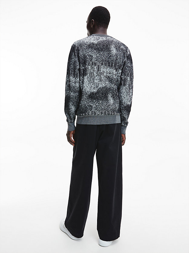 BLACK/WHITE Jacquard-Sweater für Herren CALVIN KLEIN
