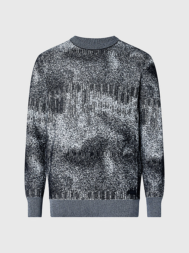 BLACK/WHITE Jacquard Sweater for men CALVIN KLEIN