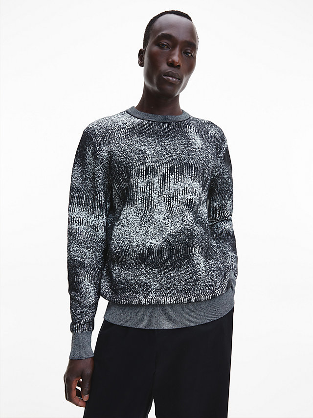 Black/white Jacquard Sweater undefined men Calvin Klein