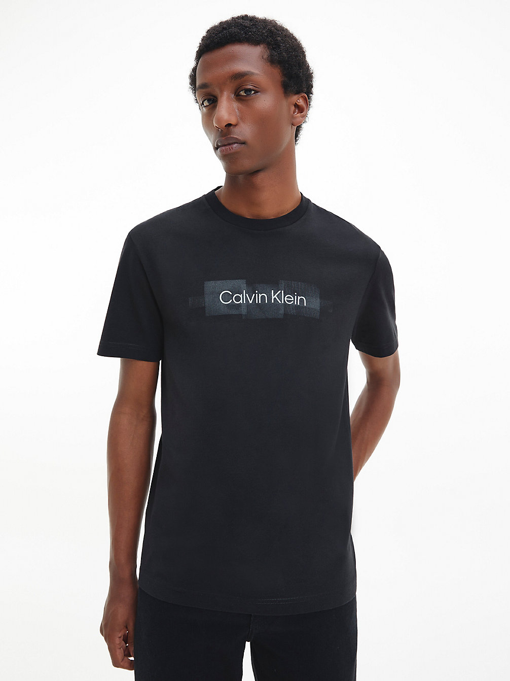 CK BLACK T-Shirt Met Logo Van Gerecycled Katoen undefined heren Calvin Klein