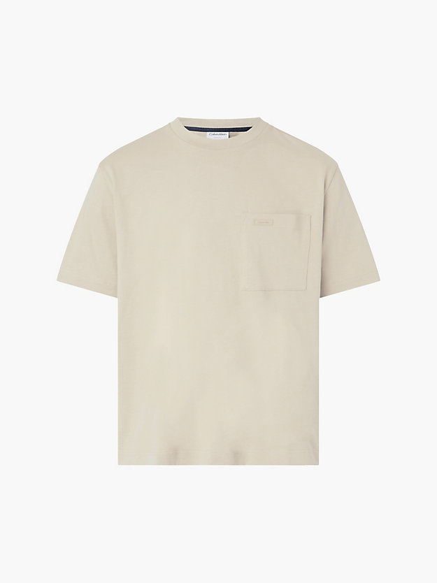travertine relaxed organic cotton pocket t-shirt for men calvin klein