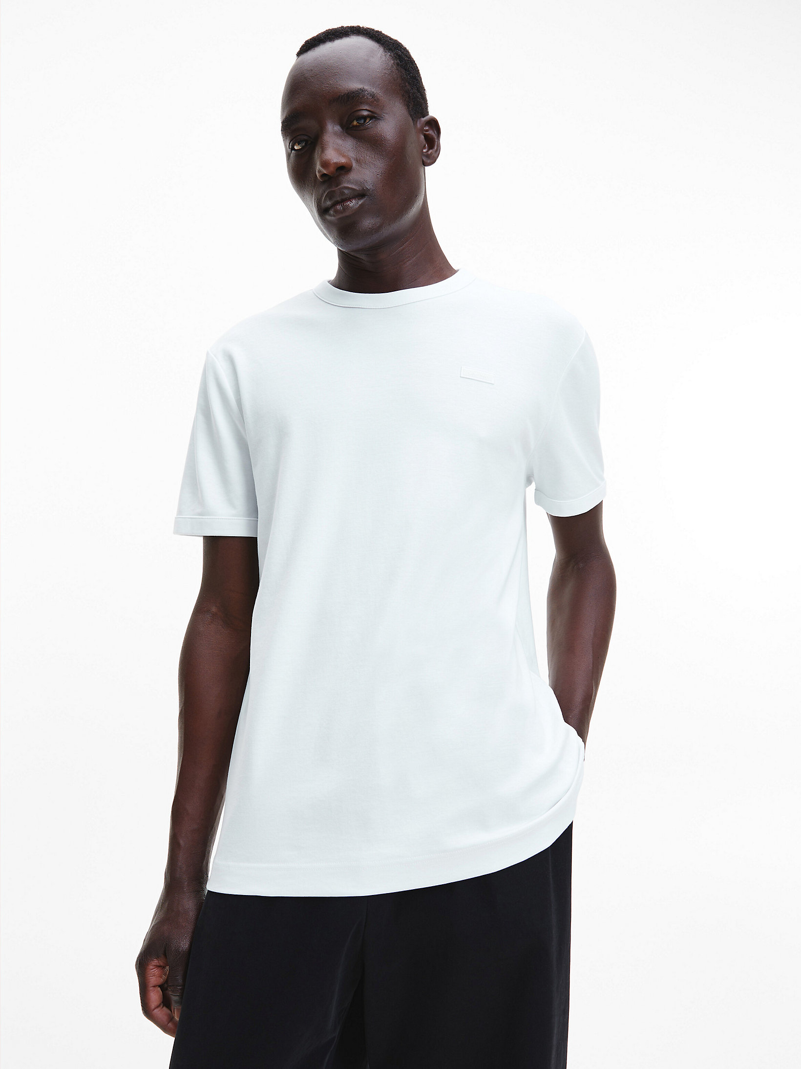 Bright White Relaxed Satin Touch T-Shirt undefined men Calvin Klein