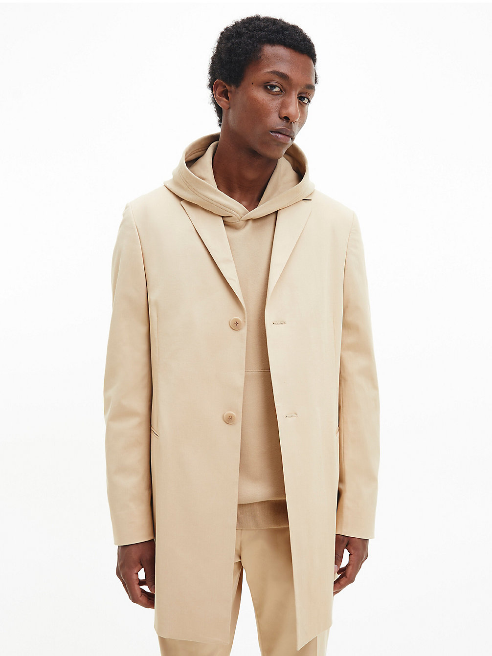 TRAVERTINE Tencel Twill Short Coat undefined men Calvin Klein