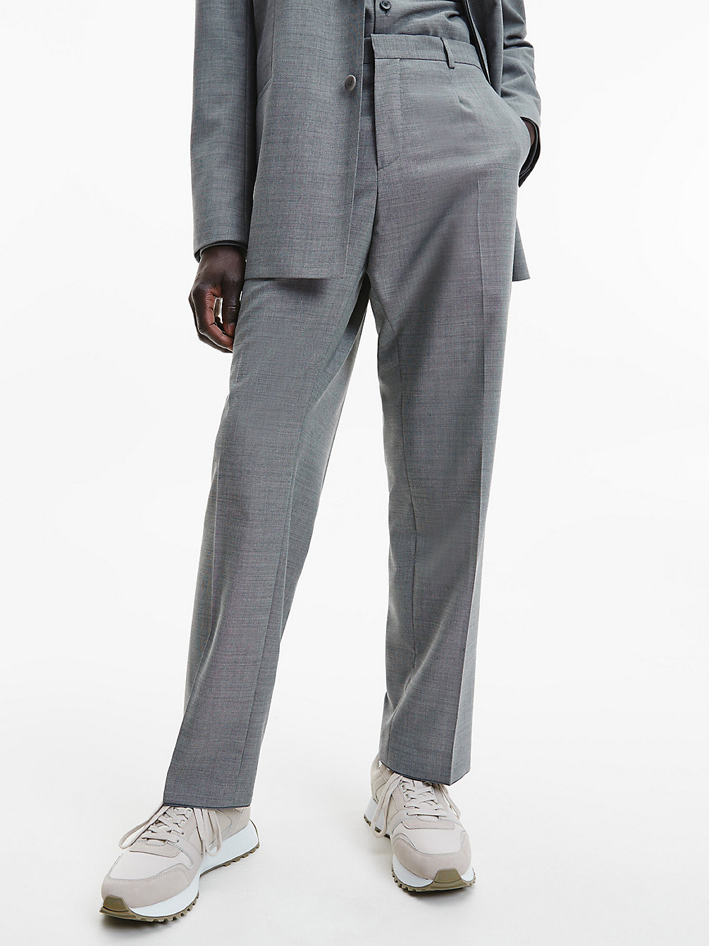 MOON MIST > Dwubarwne Spodnie Z Mieszanki Wełny > undefined Mężczyźni - Calvin Klein