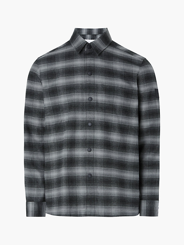 CK BLACK Fleece Twill Checkered Overshirt for men CALVIN KLEIN