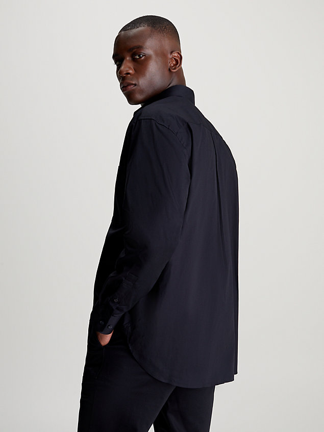 camisa elástica holgada de popelina black de hombre calvin klein