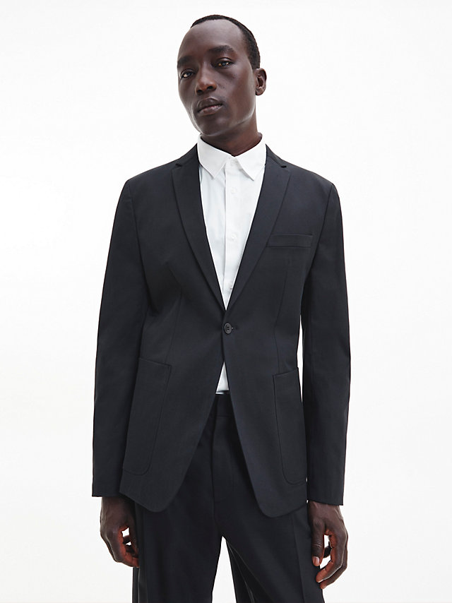 CK Black Slim Tencel Unconstructed Blazer undefined men Calvin Klein