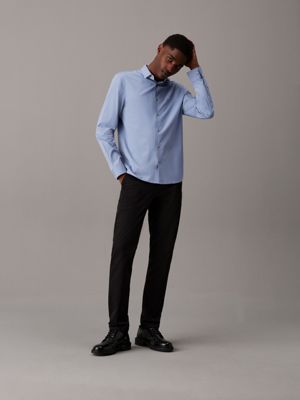 camicia aderente in popeline elasticizzato troposhere da uomini calvin klein