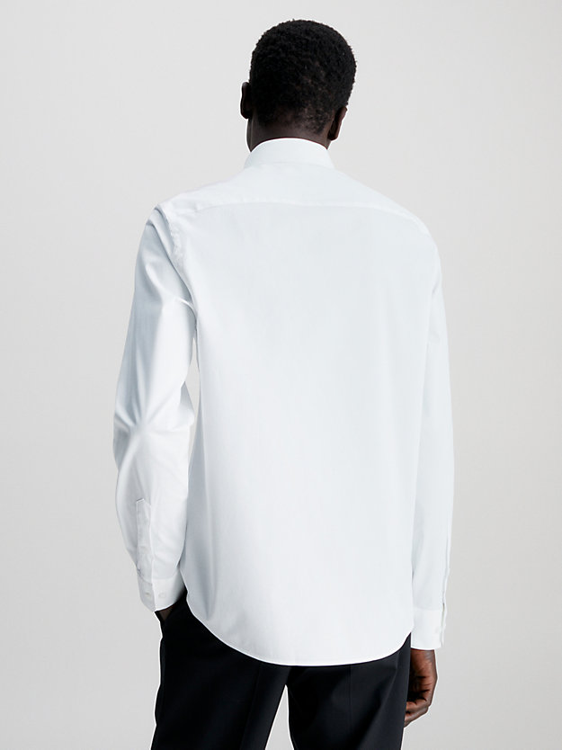 BRIGHT WHITE Slim Poplin Stretch Shirt for men CALVIN KLEIN