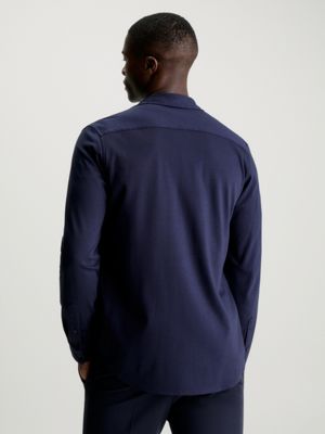 Camicia Uomo Slim Fit Nick&jess – 100% Cotone Denim Grigio Nerastro, 2 Tasche Con Patta E Carré Anteriore