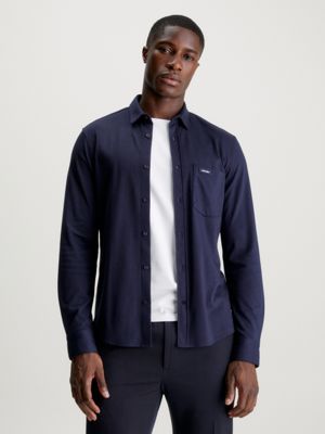 Calvin Klein Men's Solid Regular Fit Shirt (K10K111068YAF_Bright