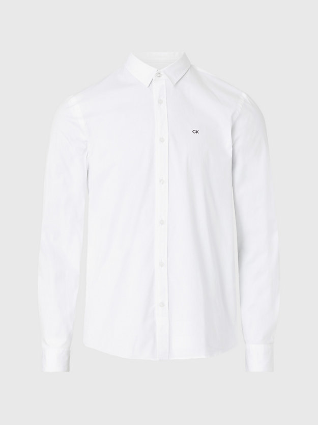 bright white plus size slim poplin shirt for men calvin klein