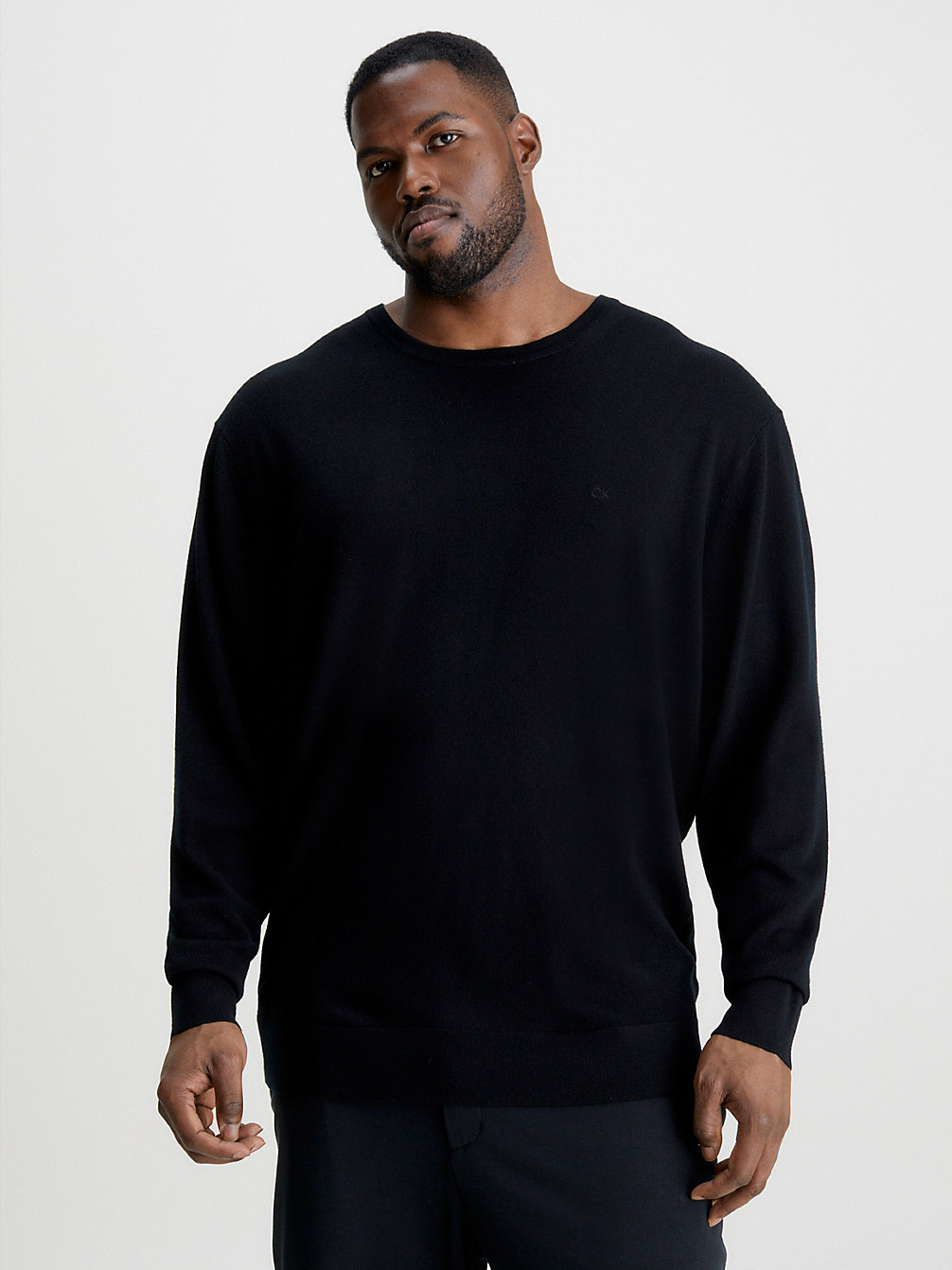 CK BLACK > Sweter Plus Size Z Wełny Merynosa > undefined Mężczyźni - Calvin Klein