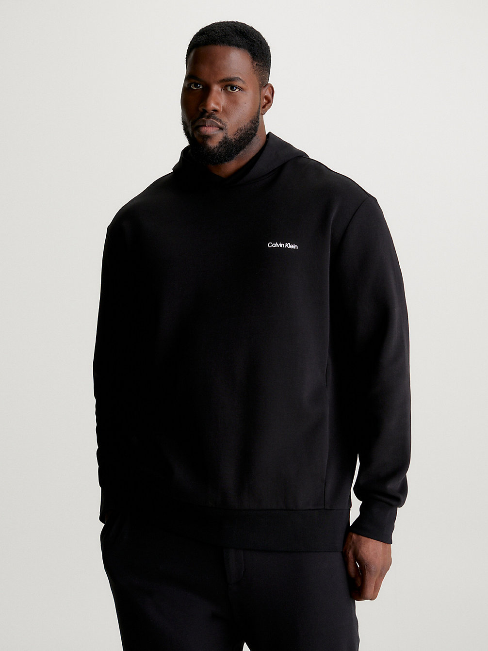 CK BLACK Plus Size Recycled Polyester Hoodie undefined men Calvin Klein