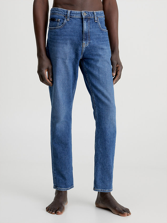 denim cropped jeans voor heren - calvin klein