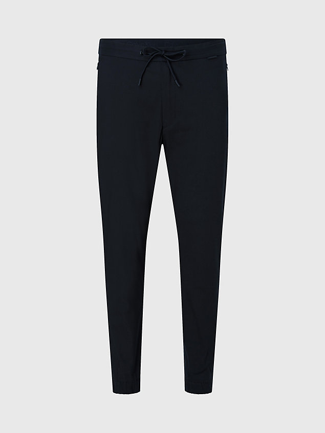 black cropped tapered trousers for men calvin klein