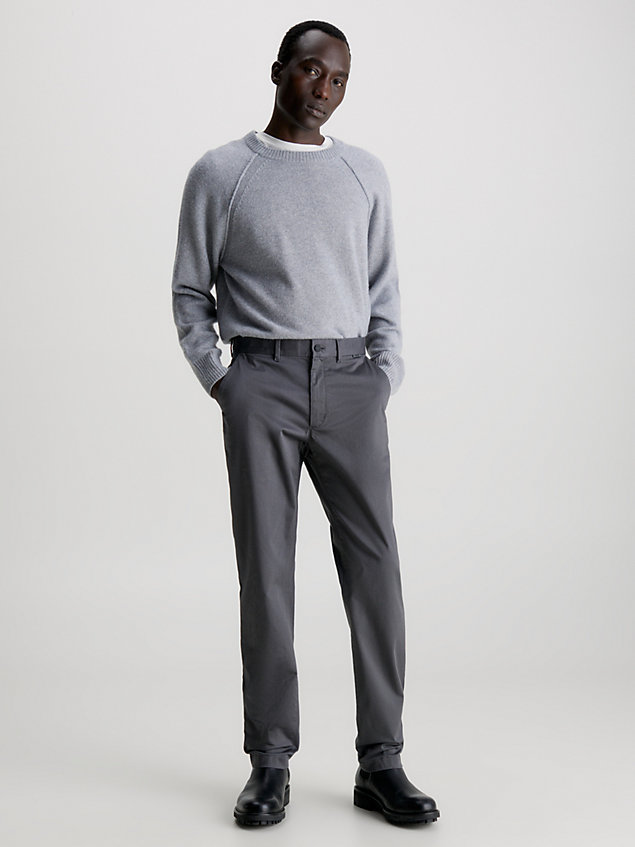 grey slim chino trousers for men calvin klein