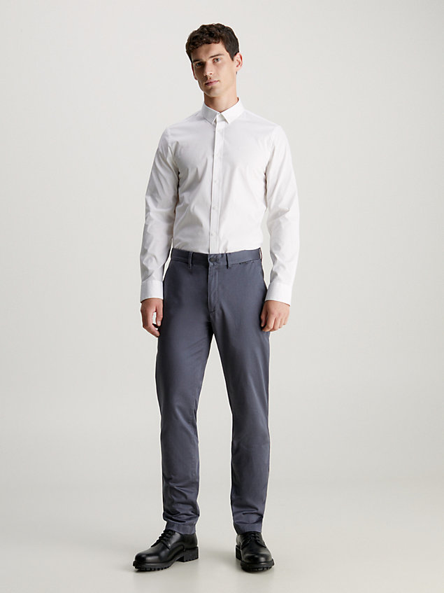 grey slim stretch chino pantalon voor heren - calvin klein