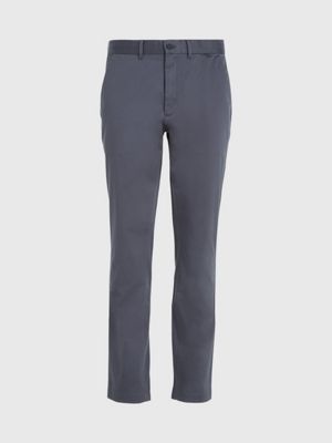 Calvin Klein Slim-Fit Stretch-Cotton Pants in Grey for Men