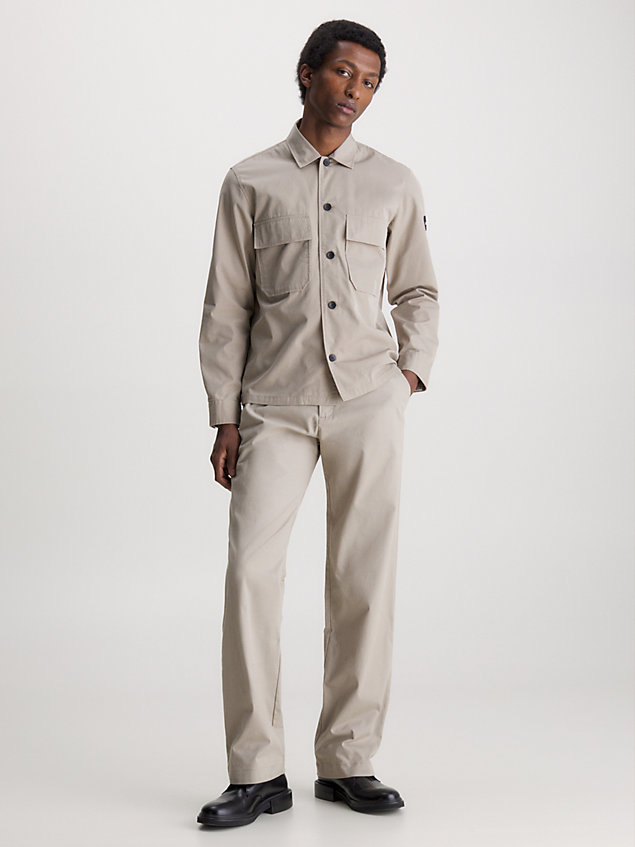 grey swobodne twillowe spodnie dla mężczyźni - calvin klein