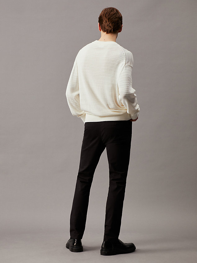 black slim belted chino trousers for men calvin klein