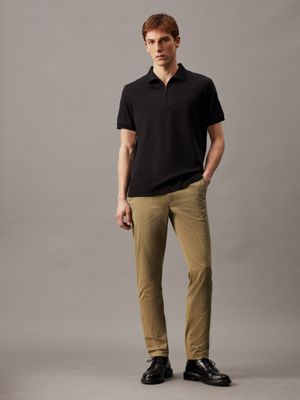 delta green slim belted chino trousers for men calvin klein