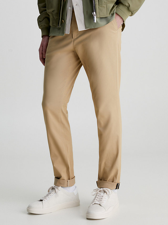 Travertine Slim Chino Trousers undefined men Calvin Klein