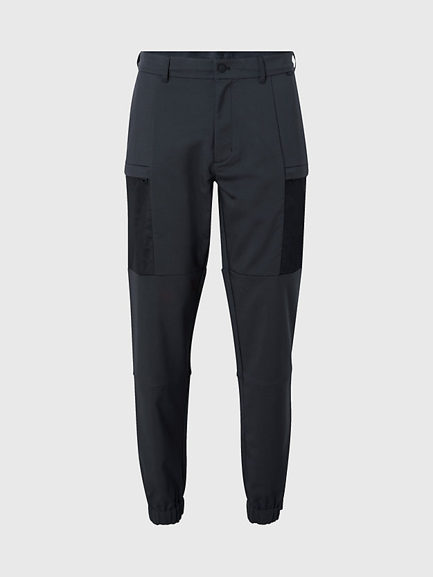 ck black recycled polyester cargo trousers for men calvin klein