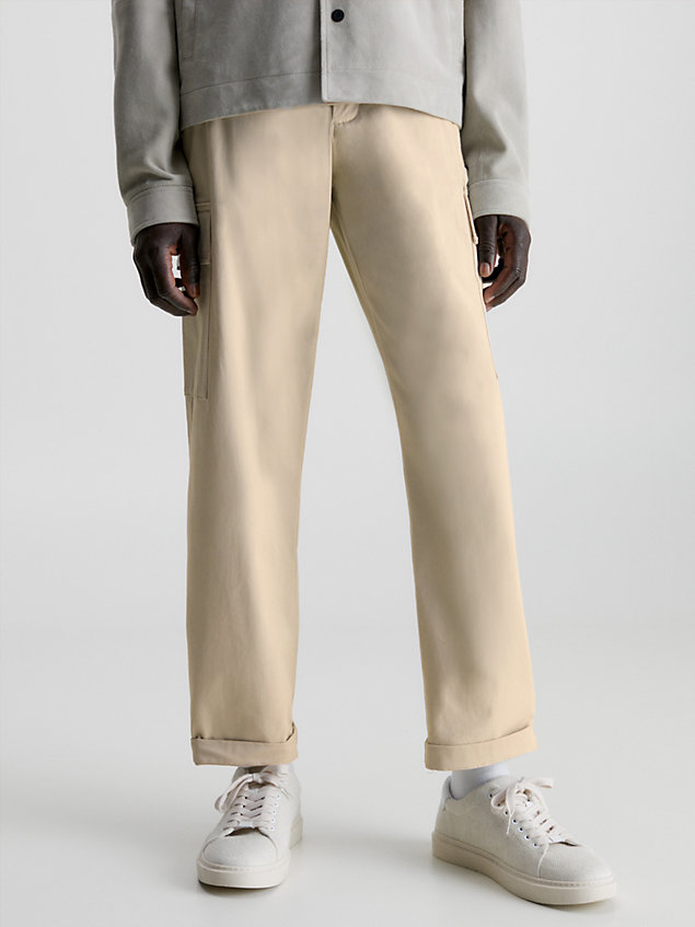 pantaloni cargo taglio relaxed beige da uomo calvin klein