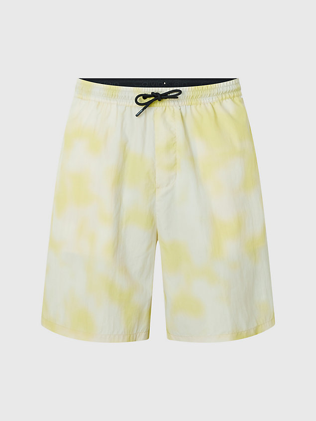 yellow relaxed tie dye shorts for men calvin klein