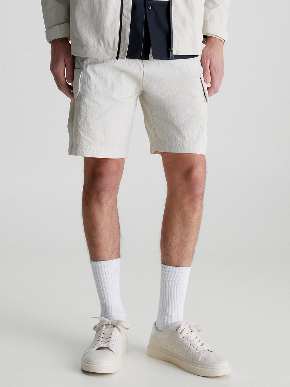 STONY BEIGE Relaxed Nylon Cargo Shorts undefined men Calvin Klein
