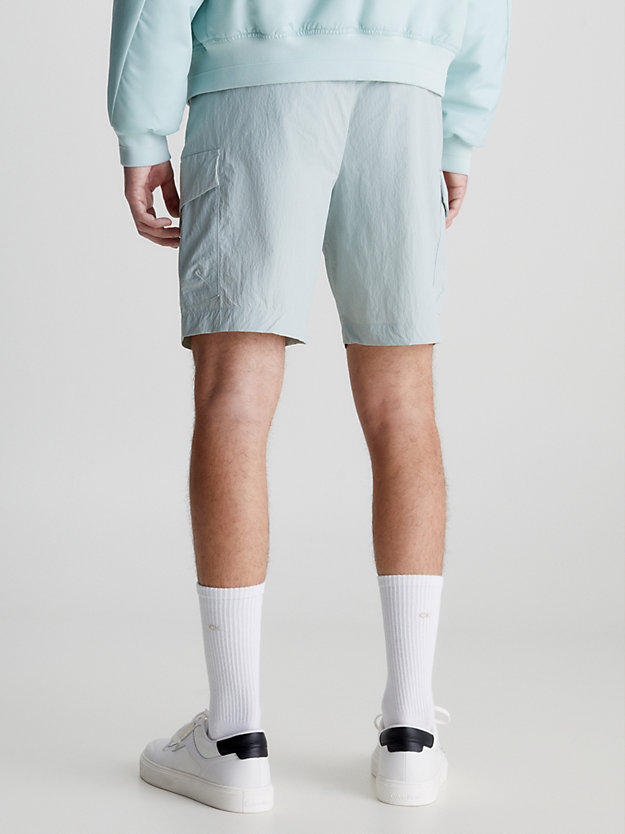 platinum mist relaxed nylon cargo shorts for men calvin klein
