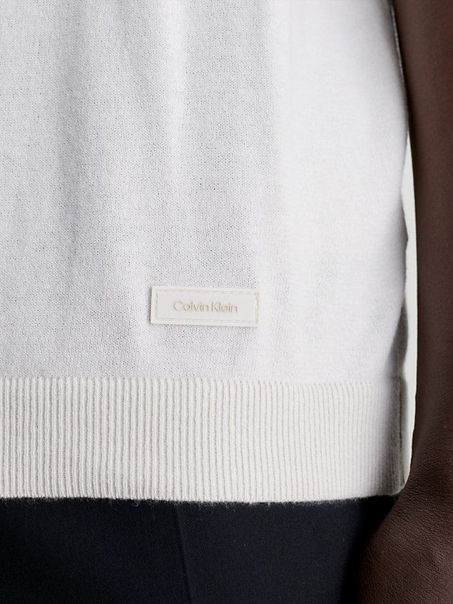 beige t-shirt coolmax z przetworzonego materiału dla mężczyźni - calvin klein