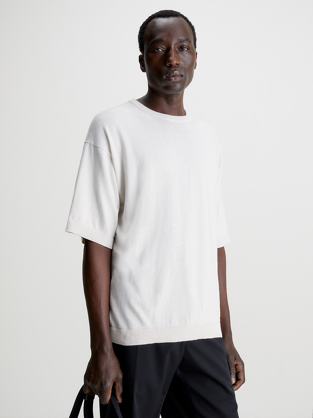 STONY BEIGE HEATHER Recycled Coolmax T-Shirt undefined men Calvin Klein
