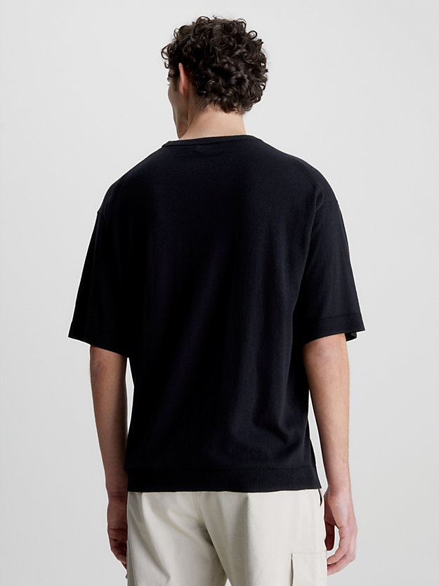 ck black recycled coolmax t-shirt for men calvin klein
