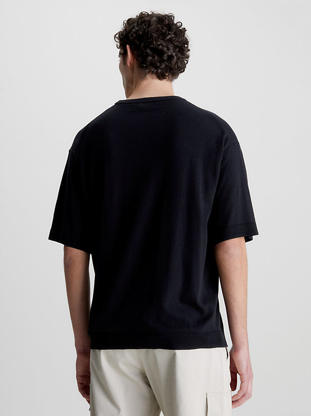 black recycled coolmax t-shirt for men calvin klein
