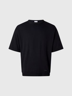 black recycled coolmax t-shirt for men calvin klein