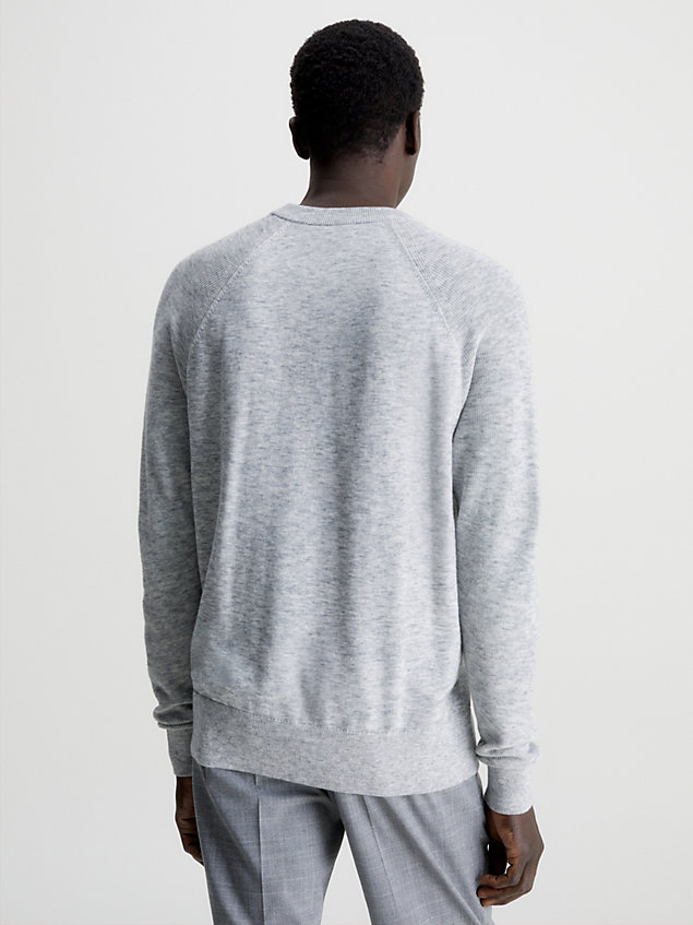 maglione in tessuto fiammato grey da uomo calvin klein