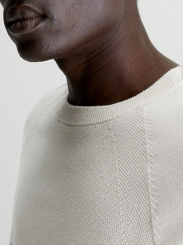STONY BEIGE Strukturierter Pullover aus Bio-Baumwolle für Herren CALVIN KLEIN