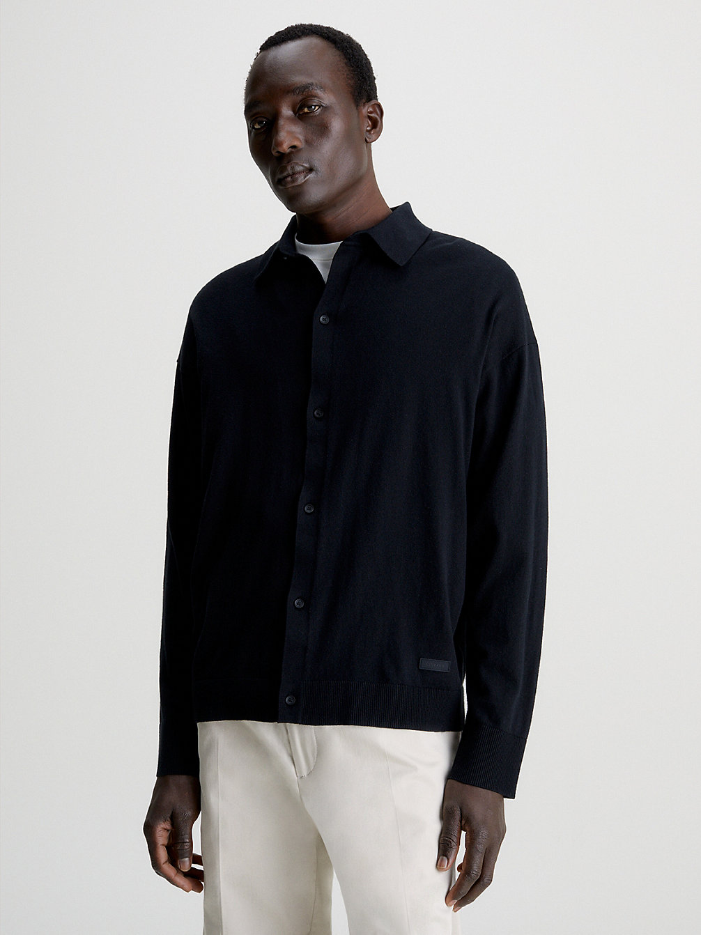 CK BLACK Lässiger Polo-Cardigan Aus Recyceltem Material undefined Herren Calvin Klein
