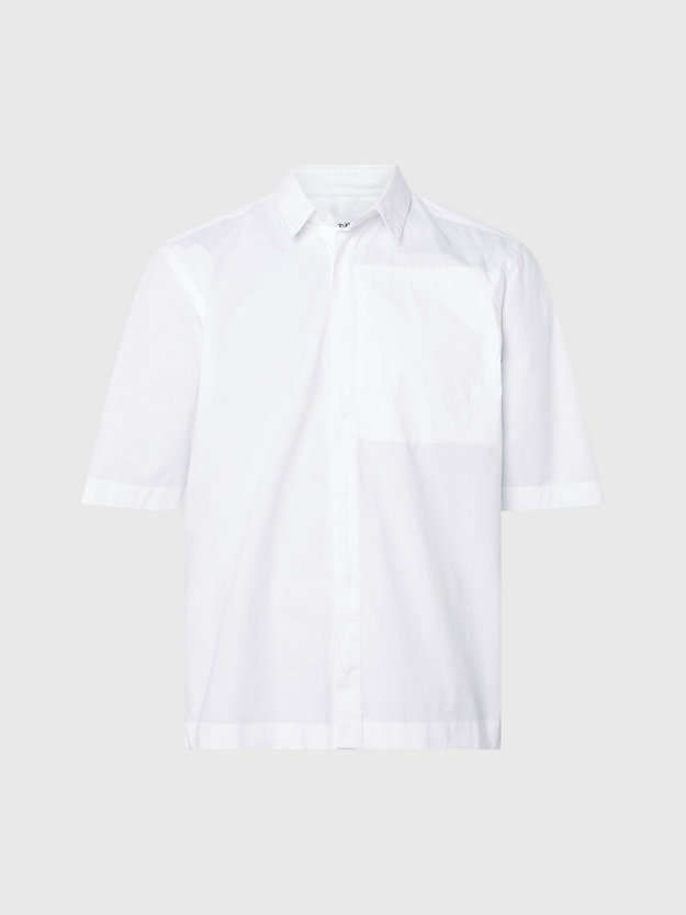 BRIGHT WHITE Boxy Poplin Shirt for men CALVIN KLEIN